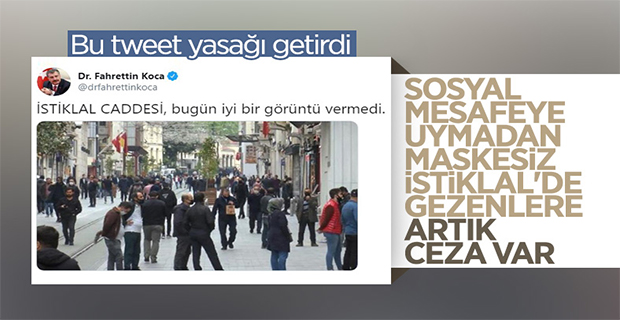 Taksim Meydanı ve İstiklal Caddesi için maske zorunluluğu