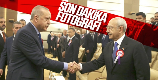 Kılıçdaroğlu ile Erdoğan el sıkıştı