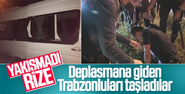Trabzonspor taraftarına Rize'de taşlı saldırı