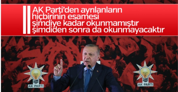 Cumhurbaşkanı Erdoğan'dan partiden ayrılanlara tepki