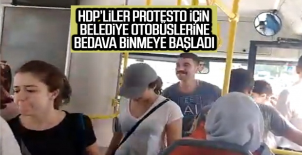 HDP'liler kayyumu protesto için otobüse bedava bindi