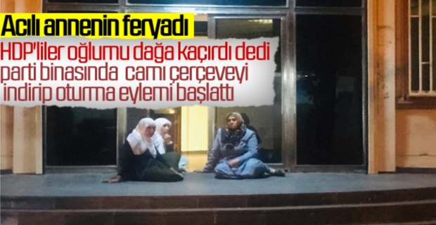 Oğlunu HDP'lilerin dağa kaçırdığını söyleyip eylem yaptı