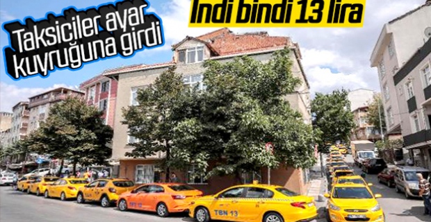 Taksiciler yeni tarife için kuyruğa girdi