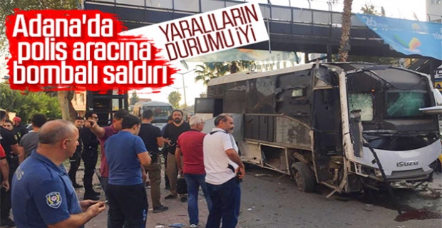 Adana'da polis aracına bombalı saldırı