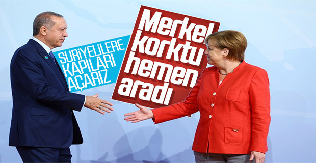 Cumhurbaşkanı Erdoğan, Merkel ile görüştü