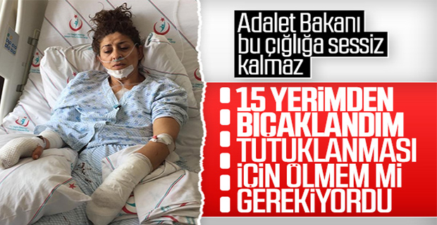 Eşi 15 yerinden bıçakladı, serbest kaldı