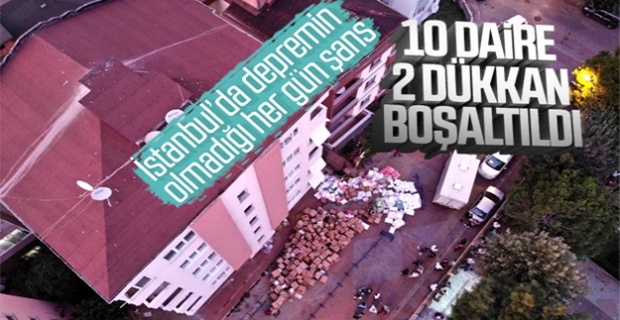 Maltepe'de kolonlarında çatlaklar oluşan bina boşaltıldı