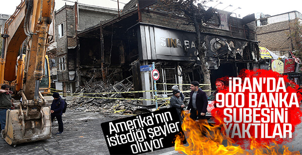 İran'da göstericiler 900'den fazla bankayı yaktı