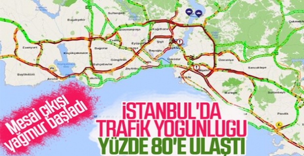 İstanbul'da yağmur trafiği