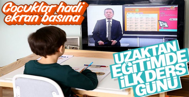 Uzaktan eğitimde ilk ders Bakan Selçuk'tan