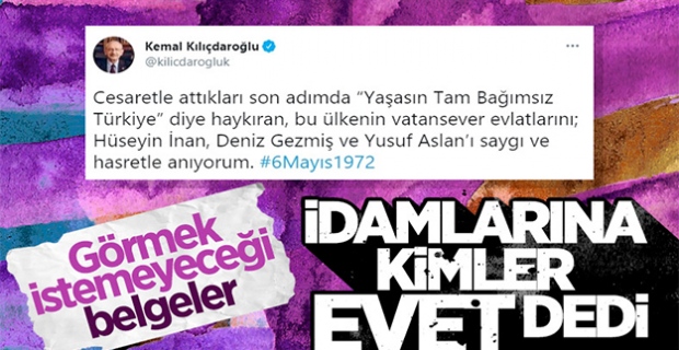 CHP Deniz Gezmiş ve arkadaşlarının idamına onay verdi