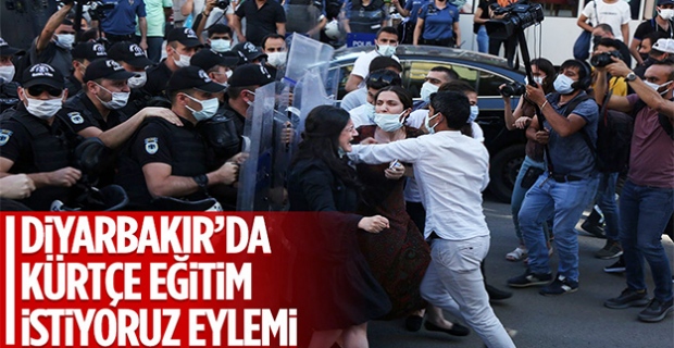 Diyarbakır'da Kürtçe eğitim isteyenlerle polis arasında arbede