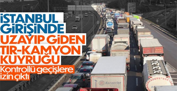 İstanbul yolunda 8 kilometrelik kuyruk