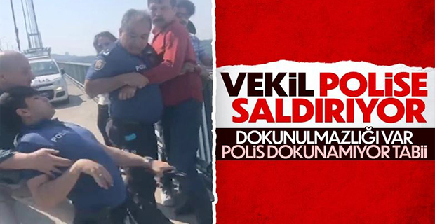 Köprüye pankart asan TİP'li vekiller polise saldırdı