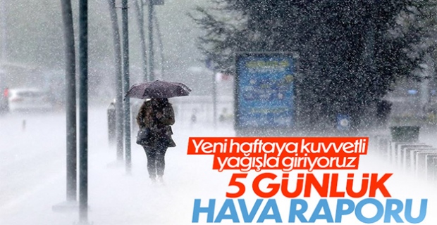 Meteoroloji'den yeni haftanın ilk günü için sağanak uyarısı