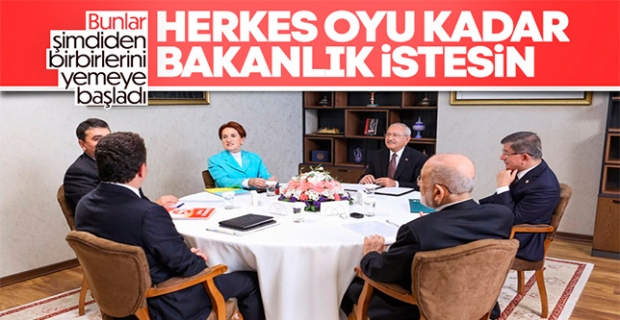 6'lı masada bakanlık kavgası