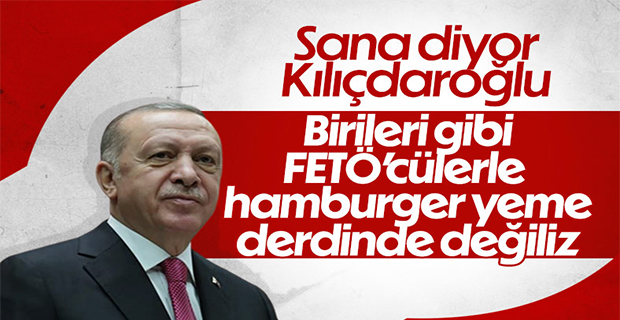 Cumhurbaşkanı Erdoğan'dan Kılıçdaroğlu'na 'hamburger' göndermesi