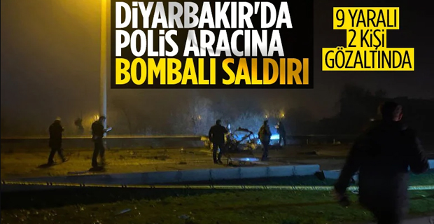 Diyarbakır'da polis servis aracına bombalı saldırı: 1 sivil, 8 polis yaralı