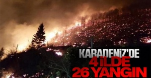 Karadeniz'de 4 ilde 26 noktada yangın