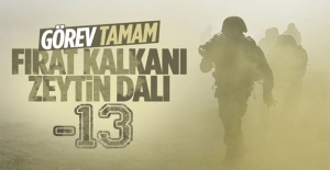 Zeytin Dalı ile Fırat Kalkanı bölgesinde 13 terörist öldürüldü