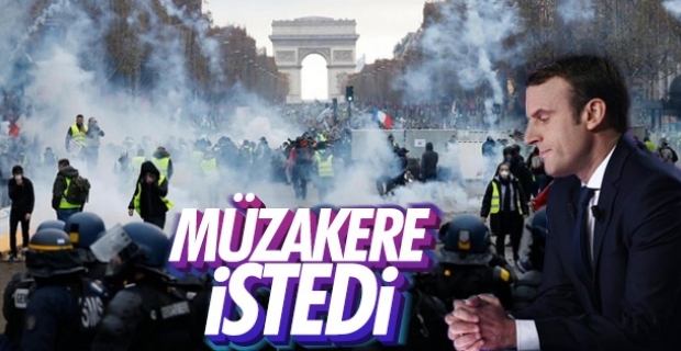 Macron#039;dan Sarı Yelekliler ile görüşün talimatı